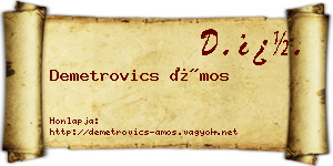 Demetrovics Ámos névjegykártya